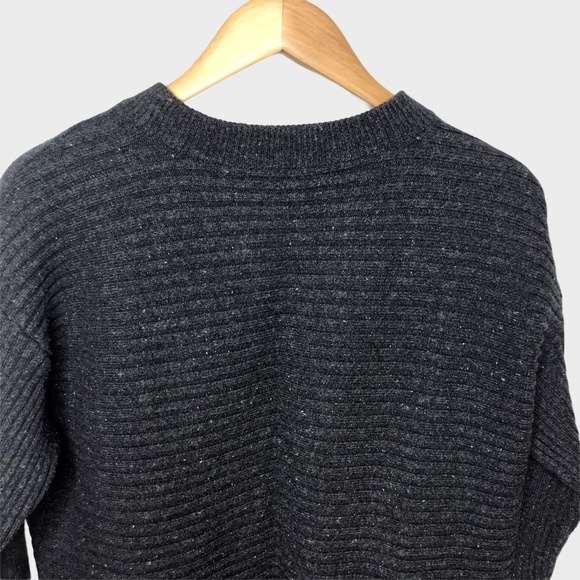 Talbots Ribbed Knit Crewneck Sweater Side Zippers Size Large Gray Tweed Women’s - Picture 5 of 9